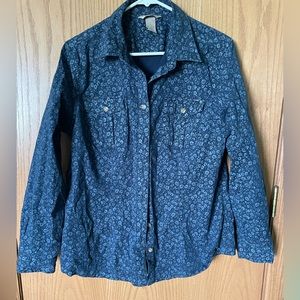 Duluth Trading Company - Women’s Button Down - Large - Blue Floral
